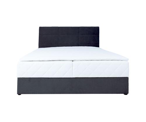 Kontinentaalvoodi LEVI 160x200cm, madratsiga, tumehall, 163x210xH114,5cm