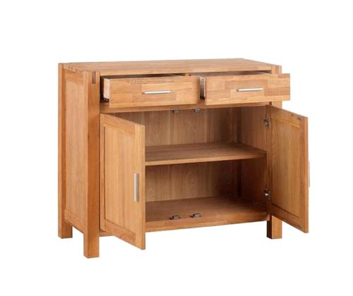 Kummut CHICAGO NEW 2-sahtli ja 2-uksega, 97x44xH86cm, puit: tammespoon/MDF, värvus: naturaalne, viimistlus: õlitatud