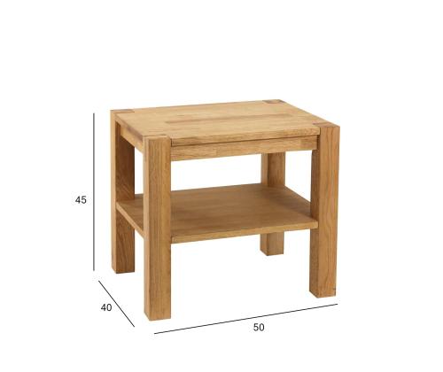 Öökapp/laud CHICAGO NEW, 50x40xH45cm, riiuliga, puit: tammespoon/MDF, värvus: naturaalne, viimistlus: õlitatud