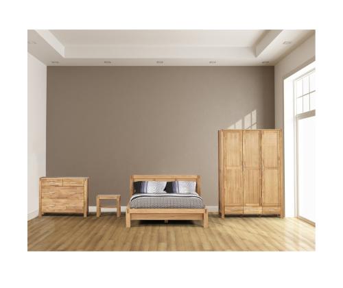 Voodi CHICAGO NEW 160x200cm, naturaalne, 176x214,5xH91cm, tammespoon, vineer, õlitatud