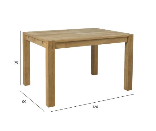 Söögilaud CHICAGO NEW 120x90xH76cm, tammespooniga MDF, puit, õlitatud