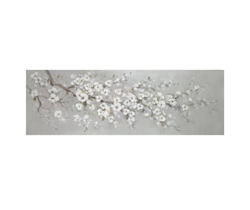 Õlimaal 50x150cm, valged kirsiõied