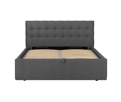 Voodi LEENA 160x200cm, hall, 176x221xH110cm