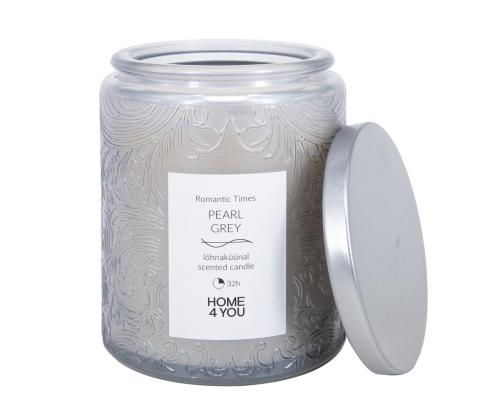 Klaasküünal ROMANTIC TIMES H9cm, pärlhall, vanilje ja kaneel