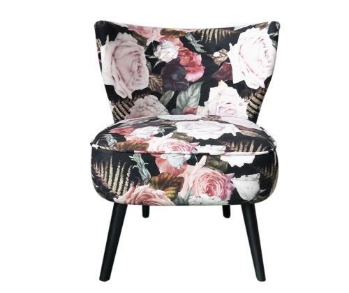 Tugitool LA PERLA, 63x73xH76cm, kattematerjal: samet kangas, värv: lilleline