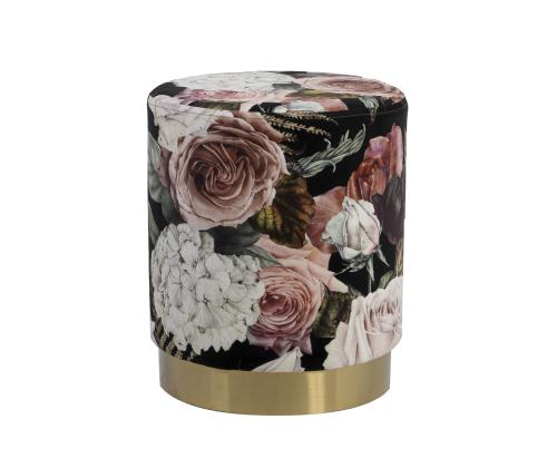 Tumba LA PERLA, D35xH42cm, kattematerjal: samet kangas, värv: lilleline