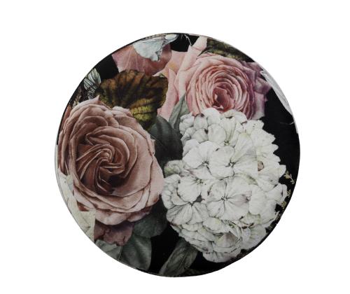 Tumba LA PERLA, D35xH42cm, kattematerjal: samet kangas, värv: lilleline