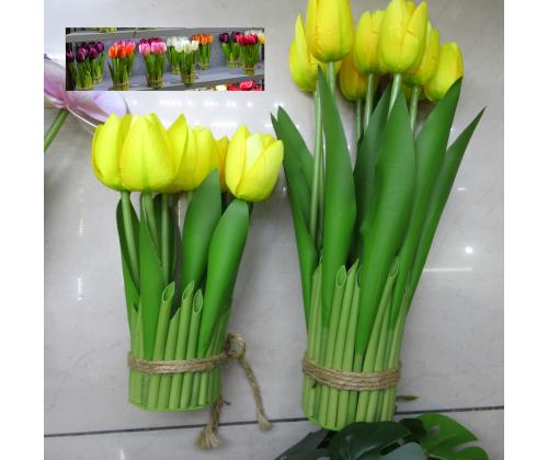 Kunstlill FLOWERLY 5-ne, madalad tulbid, mix