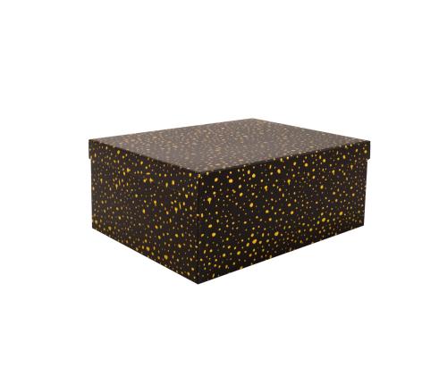 Pappkarp DIANA-5 kaanega 29x22xH12,5cm, must kuldsete täppidega