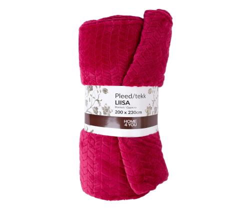 Pleed LIISA XL, 200x230cm, vaarikapunane
