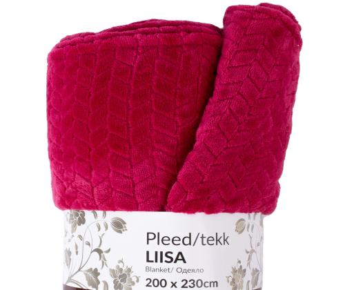 Pleed LIISA XL, 200x230cm, vaarikapunane