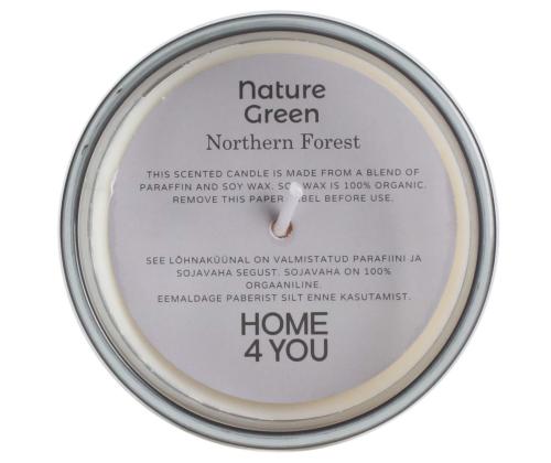 Lõhnaküünal klaasis NATURE GREEN H9,5cm, Northern Forest