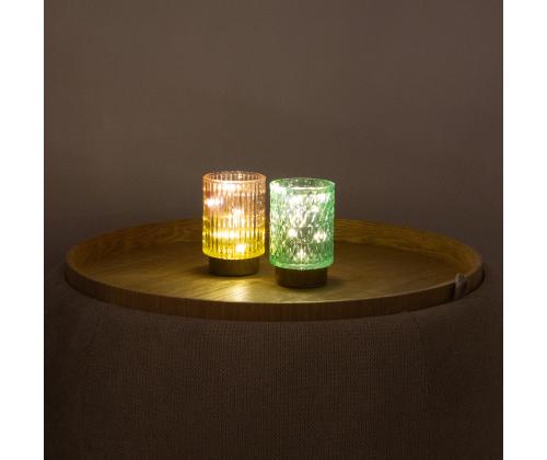 LED-küünal WINGS AMBER D8,5xH13cm roosa/kollane, taimer 6h