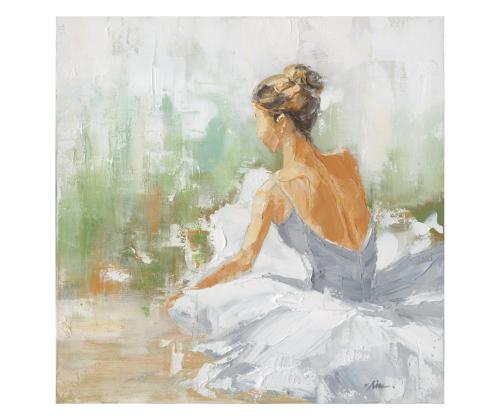 Õlimaal 80x80cm, tantsija valges