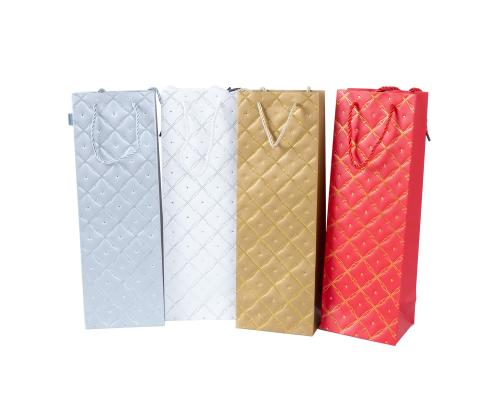 Kinkekott pudelile IRIS, 12x9x35cm, mix