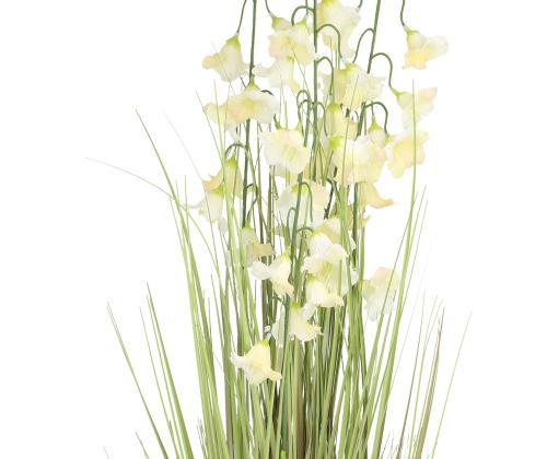 Kunstlill IN GARDEN H87cm, valge kelluke, rohukõrred potis
