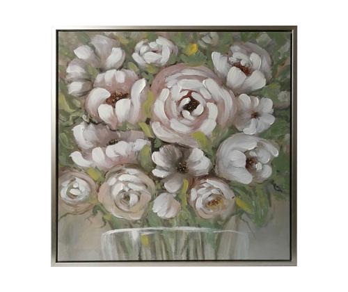 Seinapilt WALLY 60x60cm, valged õied