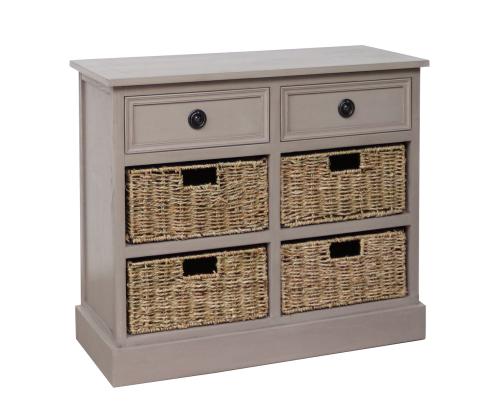 Kummut korvsahtlitega KENT 76x33xH66cm, mererohust punutud korvidega