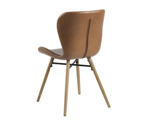 Tool BATILDA 47x56xH82,5cm, iste/seljatugi: kunstnahk, värvus: brändi, jalad: tamm, must metall