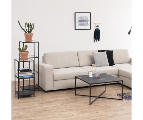 Riiul SEAFORD 35x37xH82,5cm, klaas, metall