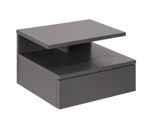 Öökapp ASHLAN 35x32xH22,5cm, riiuliga ja sahtliga, seinakinnitusega, materjal: puit, värvus:helehall, viimistlus: lakitu