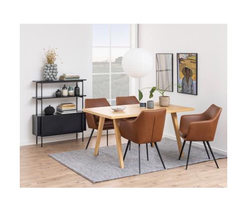 Riiul ANGUS 94x27xH114cm, must, riiulid: must saare melamiin, raam/kapi liuguks: metall