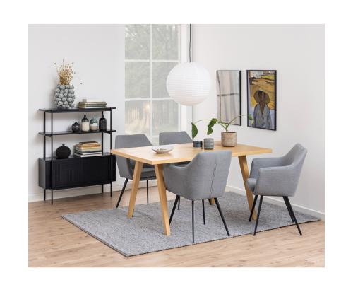 Riiul ANGUS 94x27xH114cm, must, riiulid: must saare melamiin, raam/kapi liuguks: metall