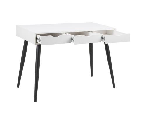 Kirjutuslaud NEPTUN 110x50xH77cm, valge/must, melamiinplaat, metall