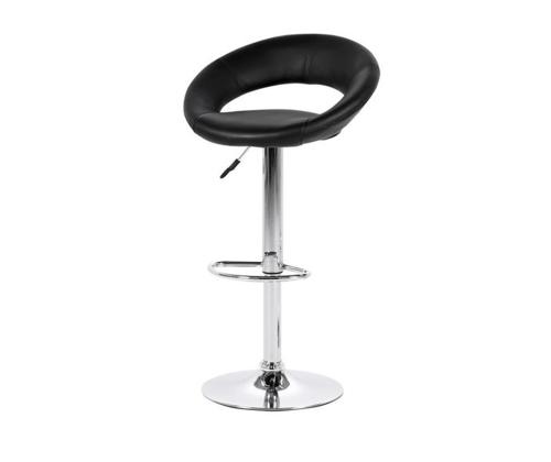 Baaritool PLUMP 56x50xH100cm, must PU, jalg: kroomitud