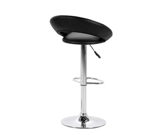 Baaritool PLUMP 56x50xH100cm, must PU, jalg: kroomitud