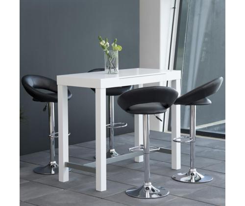 Baaritool PLUMP 56x50xH100cm, must PU, jalg: kroomitud