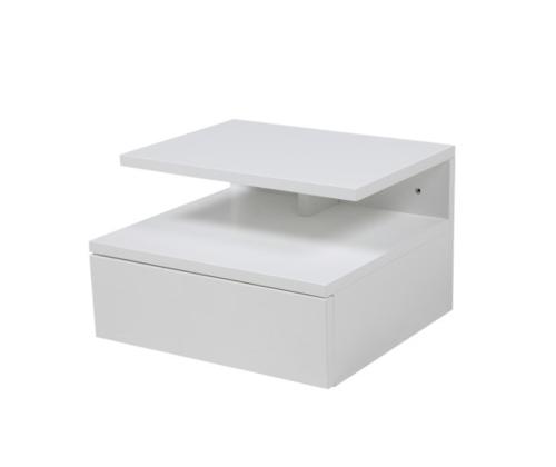 Öökapp ASHLAN 35x32xH22,5cm, riiuli ja sahtliga, seinakinnitusega, materjal: puit, värvus: valge, viimistlus: lakitud