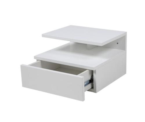 Öökapp ASHLAN 35x32xH22,5cm, riiuli ja sahtliga, seinakinnitusega, materjal: puit, värvus: valge, viimistlus: lakitud