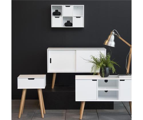 Öökapp MITRA 40x30xH61,5cm, sahtliga, valge/tamm