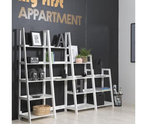 Riiul WALLY 63x40xH130cm, valge, lakitud