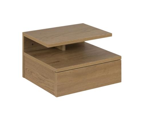 Öökapp ASHLAN 35x32xH22,5cm, riiuli ja sahtliga, seinakinnitusega, materjal: MDF, värvus: tamm