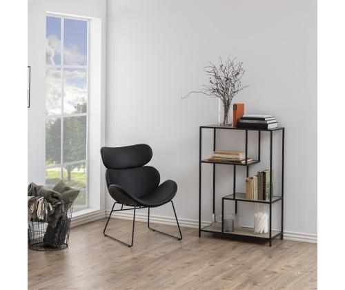 Riiul SEAFORD 77x35xH114cm, metsik tamm, mööbliplaat, metall