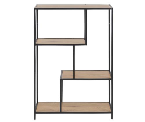 Riiul SEAFORD 77x35xH114cm, metsik tamm, mööbliplaat, metall