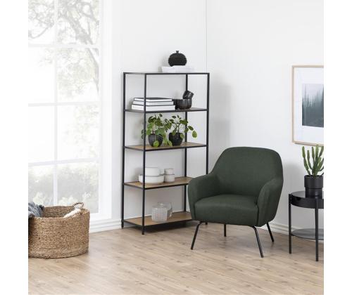 Riiul SEAFORD 77x35xH150cm, tamm, mööbliplaat, metall