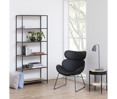 Riiul SEAFORD 77x35xH185cm, metsik tamm, mööbliplaat, metall