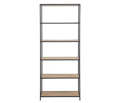 Riiul SEAFORD 77x35xH185cm, metsik tamm, mööbliplaat, metall