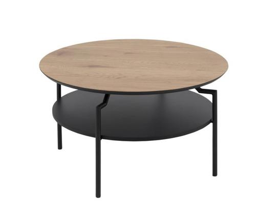 Diivanilaud GOLDINGTON D80xH45cm, tamm/must, mööbliplaat, MDF, metall