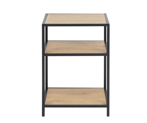 Abilaud SEAFORD 42x35xH63cm, riiulid: lamineeritud mööbliplaat, värvus: tamm, raam: must metall