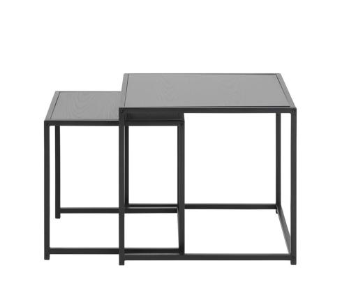 Diivanilauad 2tk SEAFORD, 50x50xH45cm/40x40xH40cm, must