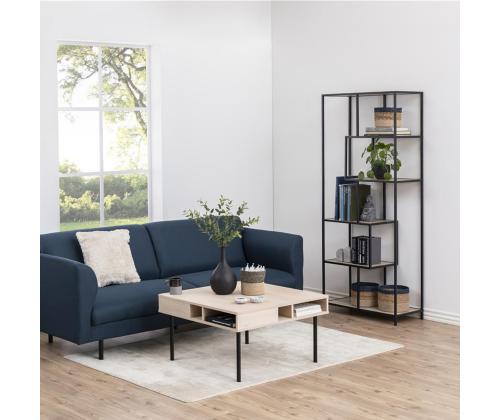 Riiul SEAFORD 77x35xH185cm, metsik tamm/must, mööbliplaat, metall