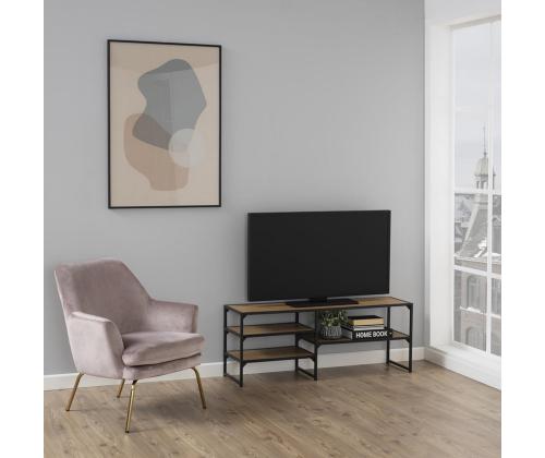 TV-laud SEAFORD 120x33xH46cm, 3 riiuliga, metsik tamm