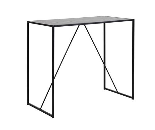 Baarilaud SEAFORD 120x60xH105cm, lauaplaat: must saare melamiin, raam: must metall