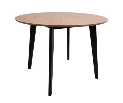 Söögilauakomplekt ROXBY ümar laud D105xH76cm, 4 tooli (AC85660), tamm/must