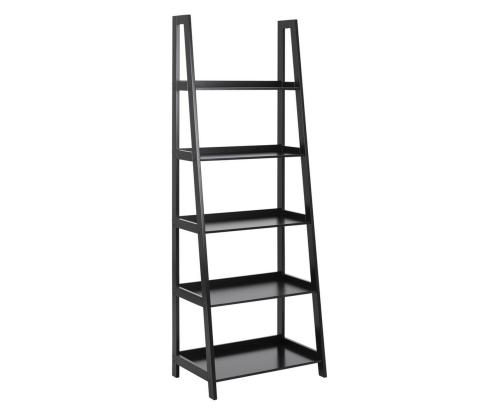 Riiul WALLY 63x40xH180cm, 5-riiuliga, riiuliplaat ja raam: MDF, värvus: must, viimistlus: värvitud