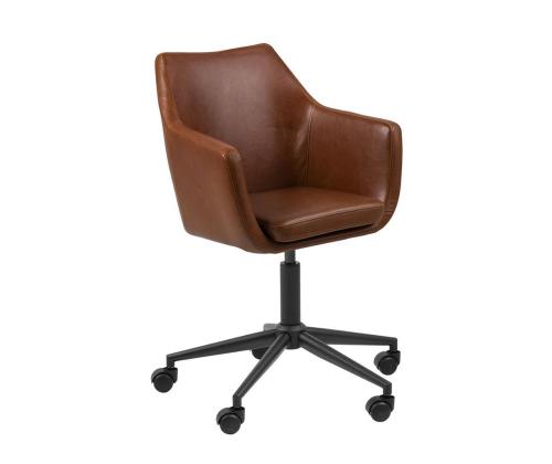 Töötool NORA 58x58xH91cm, brändi, kunstnahk, metall